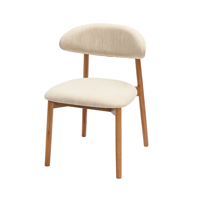 Kursi Berlapis Kayu Oak dengan Bantal Off-white